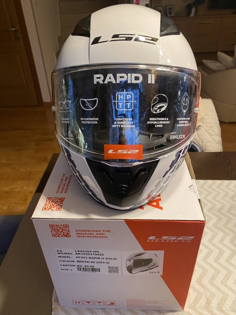 Bukósisak LS2 FF353 Rapid II Solid WIT-06 L Új , sosem használt