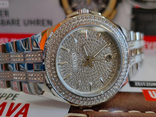 Bulova Swarovski Pave karra j Garancival!