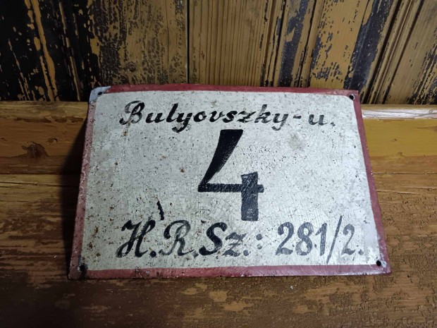 Bulyovszky utca tbla, rgi festett tbla, 20. szzad kzepe