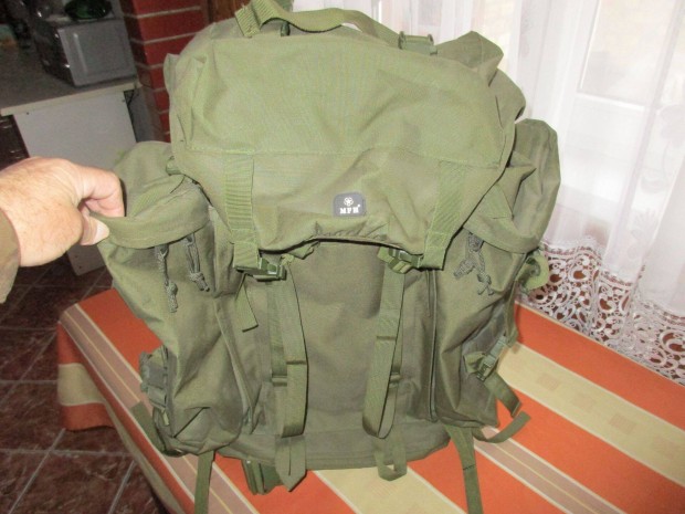 Bundeswehr Hegyi Hátizsák 2-Oldaltáskával-80l.- MFH-Oliva Zöld!!