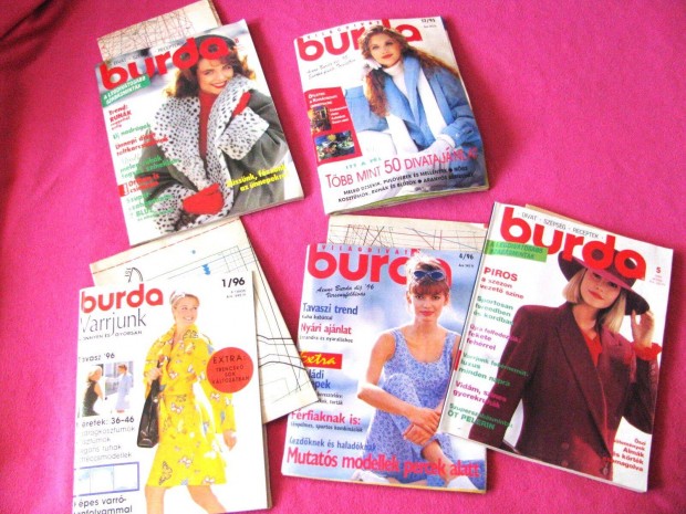 Burda szabs varrs rgi knyv magazinok 5 fle egyben, j llapot