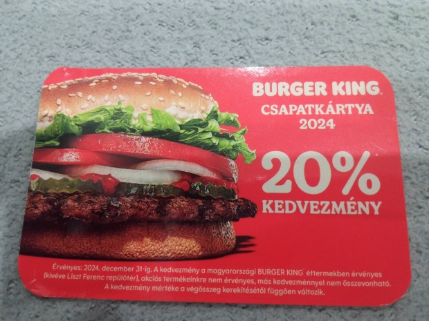 Burger King Csapatkrtya 2024