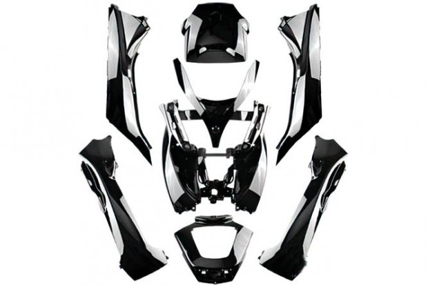 Burkolat készlet 8 db, fekete fényes Piaggio MP3 2008 - 2013