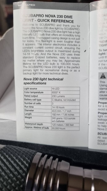 Búvárlámpa LED-es, egyszer használt