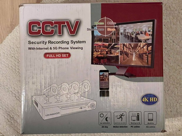 CCTV 4 kamers biztonsgi rendszer