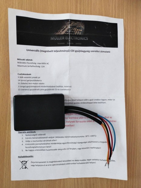 CDI gyújtóegység, gyújtás, univerzális (megnövelt teljesítményű)