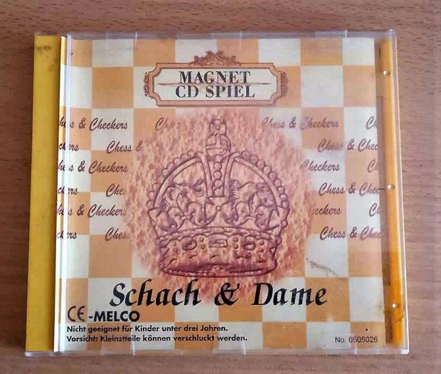 CD forma mágneses retro úti sakk és dáma. Reklám termék
