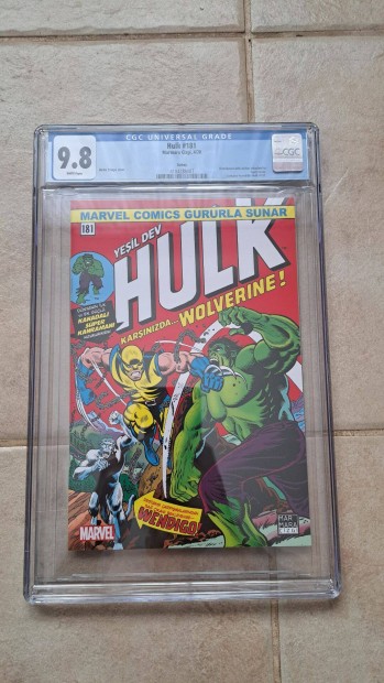 CGC 9.8 - Hulk #181- tokozott k�preg�ny - Hulk vs Wolverine - T�r�k