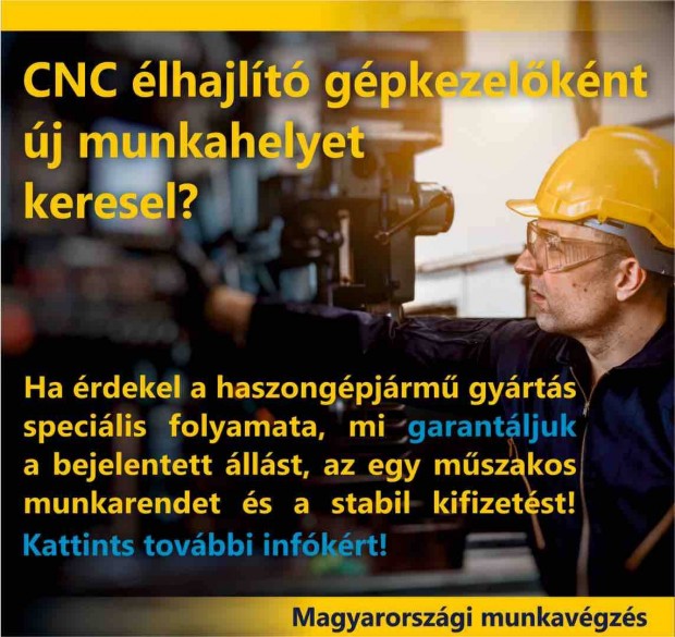 CNC Élhajlító Gépkezelő