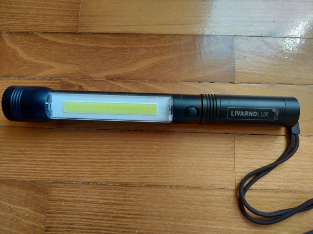 COB LED aluminium munka lámpa, 3 db AAA micro ceruza elemmel működik