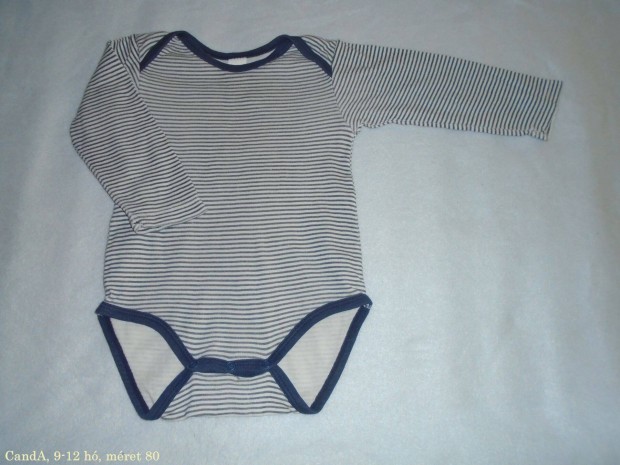 C&A csíkos hosszú ujjú body 9-12 hó (méret 80)