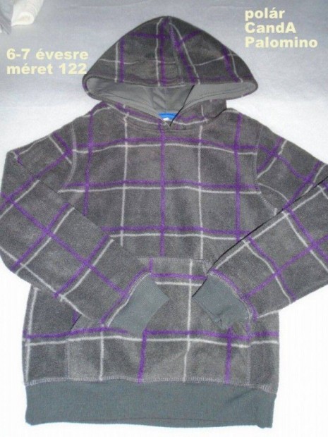 C&A kapucnis polár pulóver 6-7 évesre (méret 122)