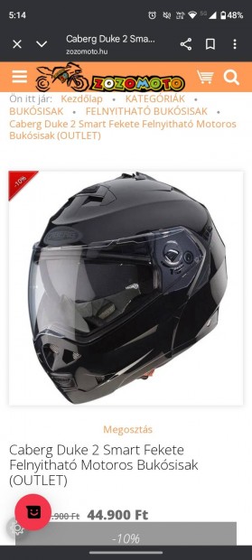 Caberg Duke 2 Smart Fekete Sisak