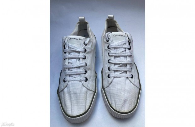 Calvin Klein Jeans EU 44 sportos hófehér len vászon nyári férfi cipő