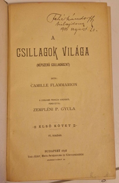 Camille Flammarion - A csillagok vilga 1898
