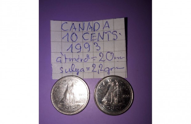 Canada 10 cents 1993
