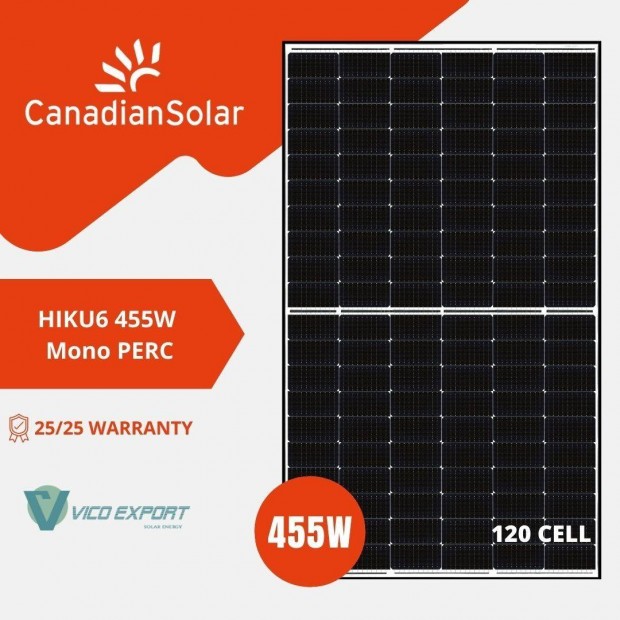 Canadian Solar 455W Napelemek Napelem panel tbla jak!!