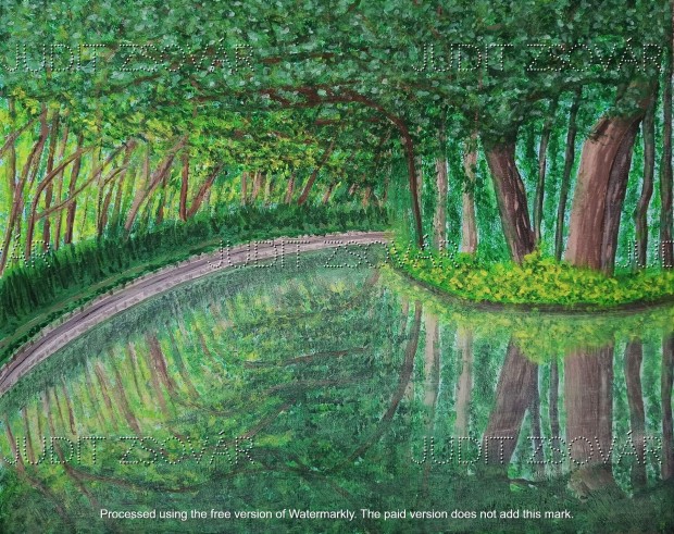 Canal du Midi - 40 x 50 cm, akril vásznon
