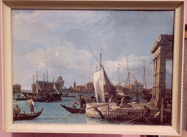 Canaletto: La Punta Della Dogana cm festmnynek nyomata vegezett