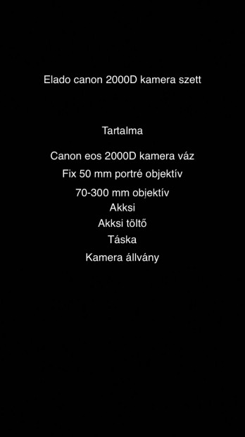 Canon 2000D szett
