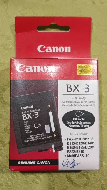 Canon BX-3 fekete tintapatron j nem hasznlt