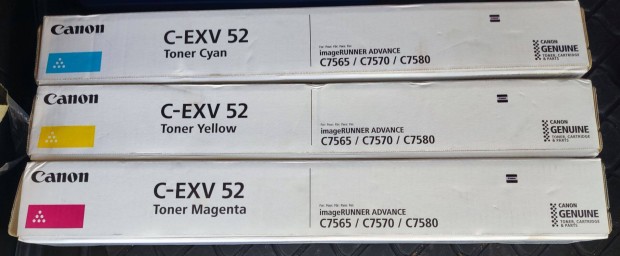 Canon C-Exv 52 gyri sznes (yellow, magenta, cyan) bontatlan tonerek