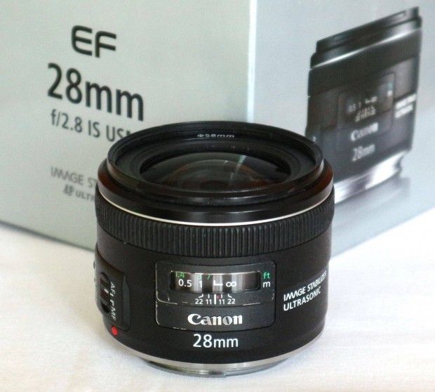 Canon EF 28 mm 2.8 Is USM dobozban ( 28mm )