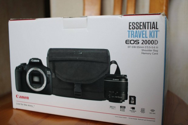 Canon EOS 2000D Csak 100 expo ! +Travel Kit. Foxpost egyeztetés után!