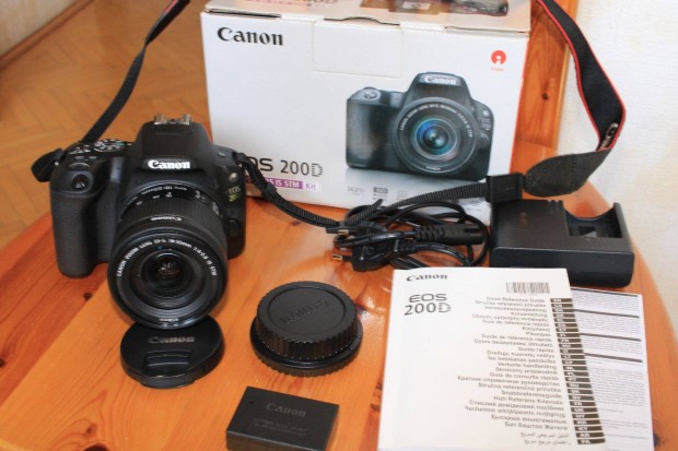 Canon EOS 200D, 1300 expo, 18-55 STM kit obi. Foxpost egyeztetés után!