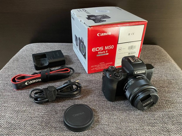 Canon EOS M50 Mark II Fekete M15-45 S EU26 kit - fnykpezgp