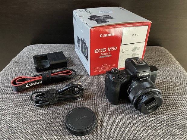 Canon EOS M50 Mark II Fekete M15-45 S EU26 kit - fnykpezgp