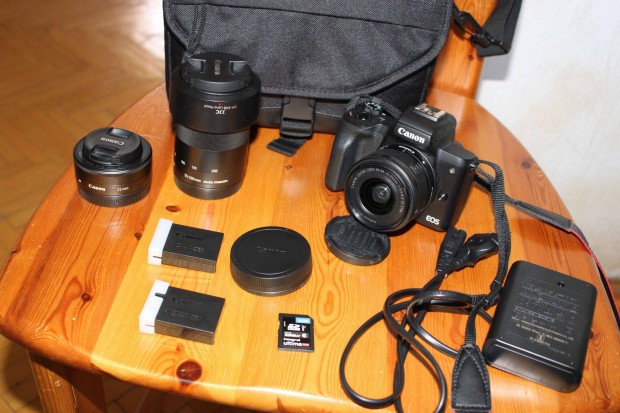 Canon EOS M50 kit obival, 2800 expoval, Szállítás egyeztetés után!