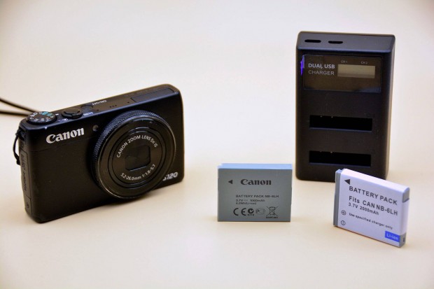 Canon Powershot S120 digitlis fnykpezgp + 2 akkumultor + tlt