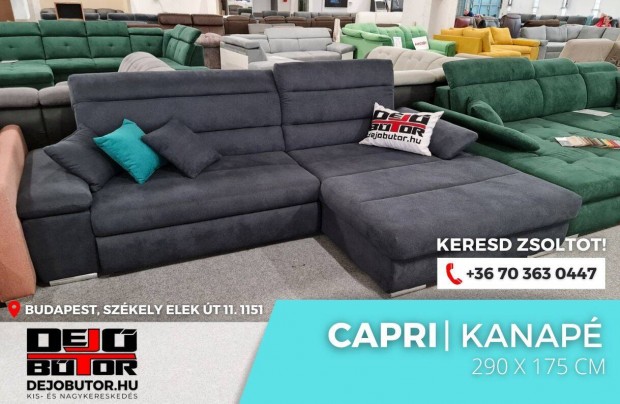 Capri 120 sarok kanap lgarnitra fekete 290x175 cm gyazhat