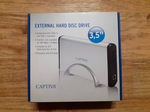 Captiva hordozható merevlemezház 500 GB-os Western Digital merevlemez