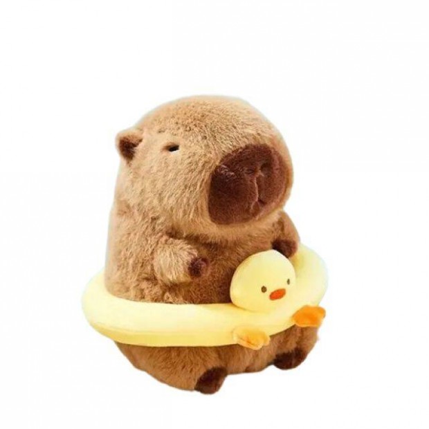 Capybara plssfigura gyerekeknek, srga szgumival, 20cm