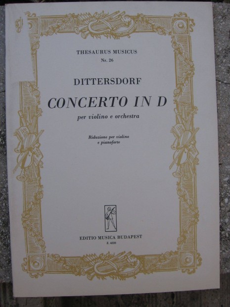 Carl Dittersdorf: D-dr hegedverseny - heged kotta