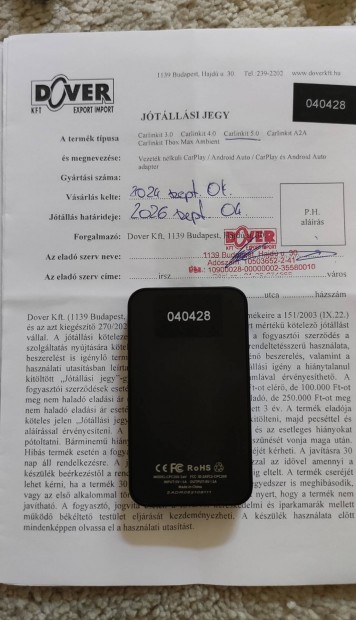 Carlinkit 5.0 vezetk nlkli Apple Carplay s Android Auto adapter