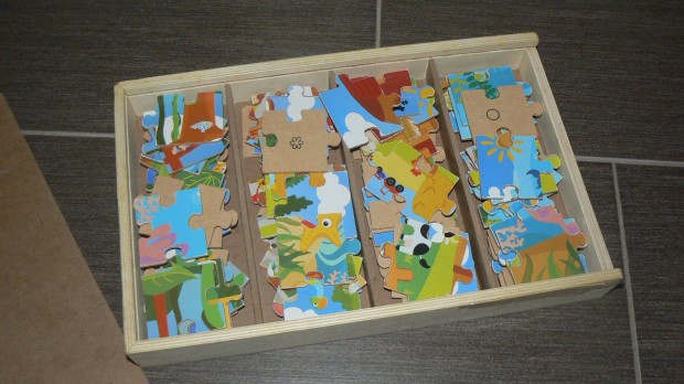 Carousel nagy fa kirak puzzle kicsiknek 4x24 db Hibtlan!