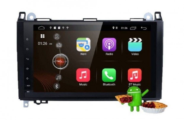 Carplay 8259 6/128GB 2 DIN Android fejegység, 9", Mercedes
