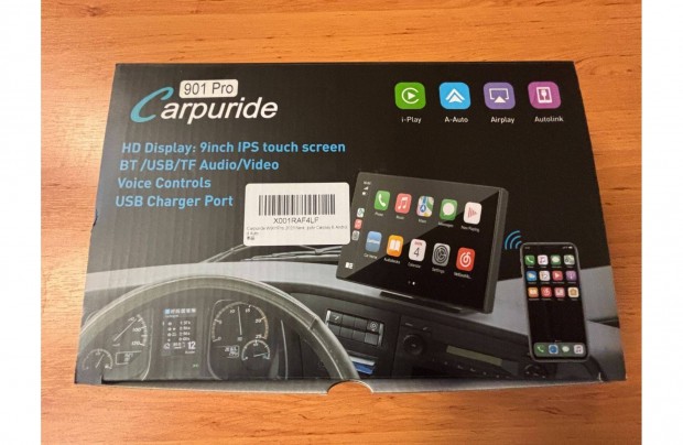 Carpuride 901 Pro hordozhat Carplay eredeti dobozban