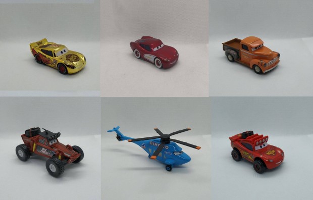 Cars Verdák Villám Mcqueen Idle Dinoco Helikopter Füsti kisautók