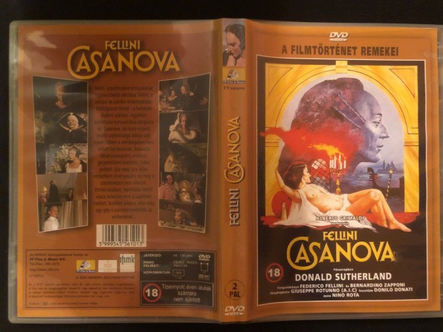 Casanova DVD Fellini (karcmentes, Donald Sutherland)