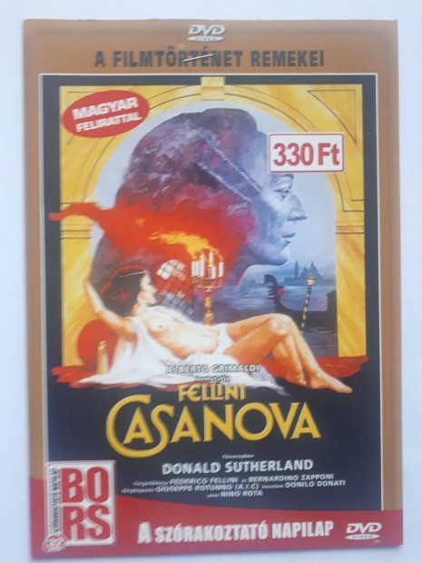 Casanova (Fellini filmje) paprtokos DVD (posta 255 Ft)