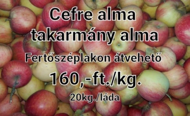 Cefre alma Takarmny alma