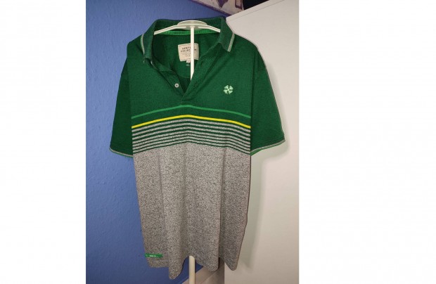 Celtic FC zöld szürke Heritage Collection galléros póló (L)