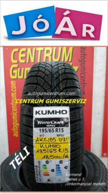 Centrum gumiszerviz -195/65r15 tli gumi jak -Kumho