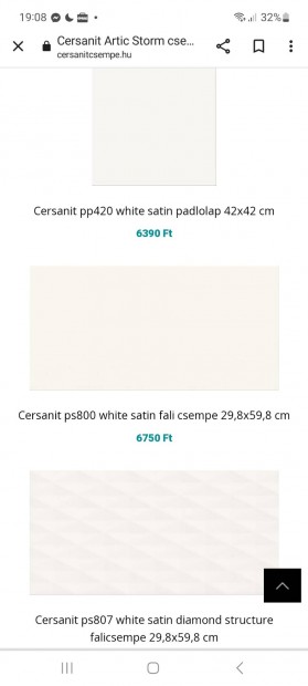 Cersanit PS800 white satin csempe
