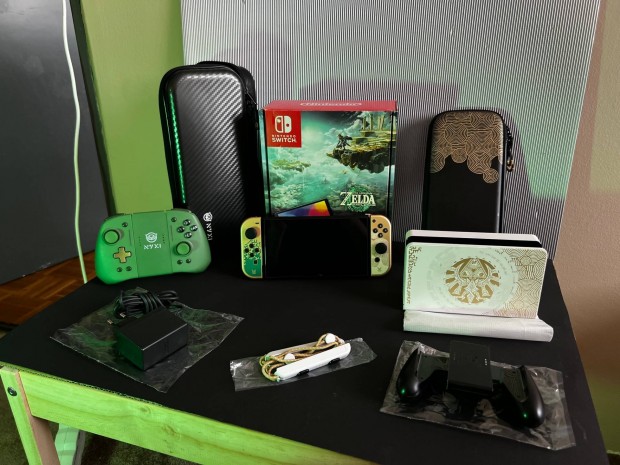 Cfw Zelda Nintendo Switch OLED 256GB - nyxi kontroller - flia - grip