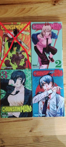 Chainsaw Man 2-3-4. ktet angol nyelv manga